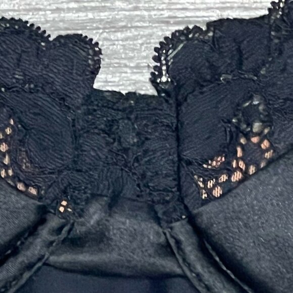 NWT $98 We Are HAH X Free People Bra 30-38D After Hours Black Lace Satin Push-up - Picture 8 of 14